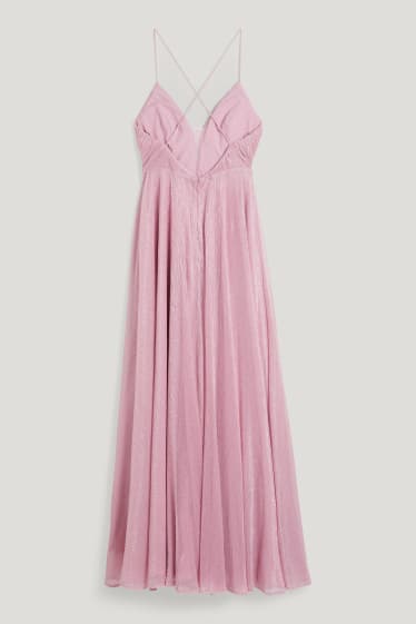 Clockhouse femme - CLOCKHOUSE - robe fit & flare - finition brillante - allure festive - rose