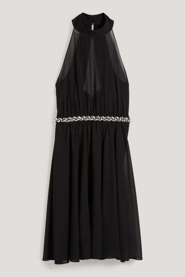 Clockhouse femme - CLOCKHOUSE - robe en gaze - festif - noir