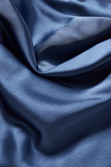 Exclu web - CLOCKHOUSE - robe en satin - bleu