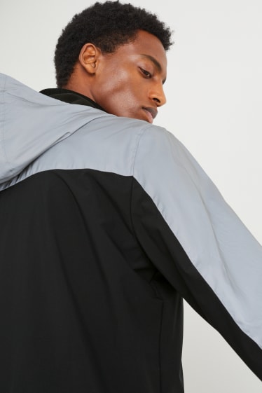 Men - Jacket with hood - black / gray