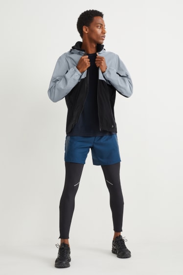 Men - Jacket with hood - black / gray