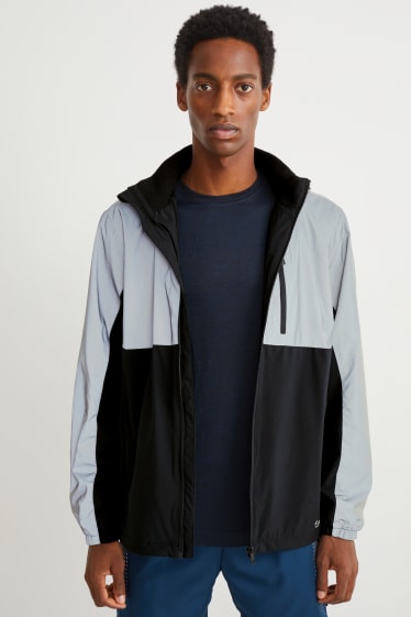 Men - Jacket with hood - black / gray