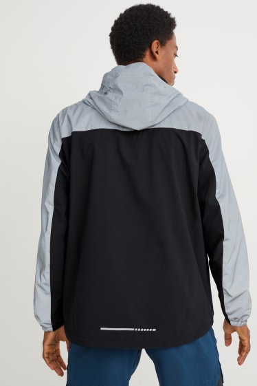 Men - Jacket with hood - black / gray