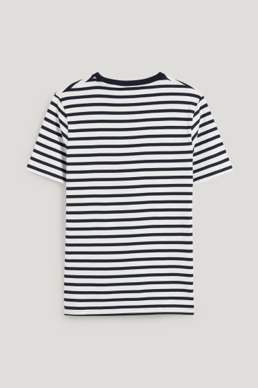 Uomo - T-shirt - a righe - blu scuro / bianco