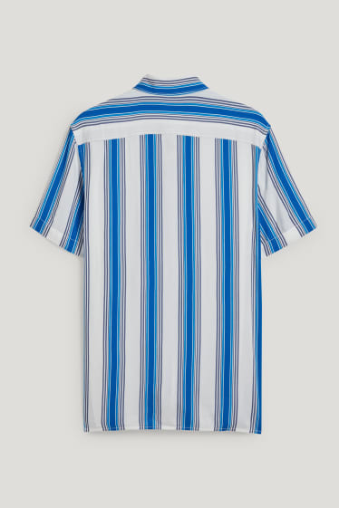 Hommes - Chemise - regular fit - col kent - à rayures - blanc / bleu clair