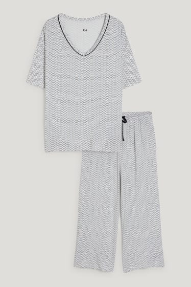 Femmes - Pyjama - à motif - blanc crème