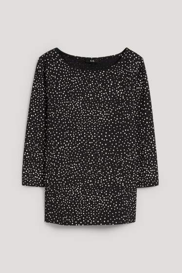 Dames - Longsleeve - met stippen - zwart