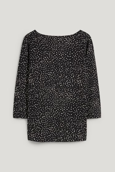 Dames - Longsleeve - met stippen - zwart