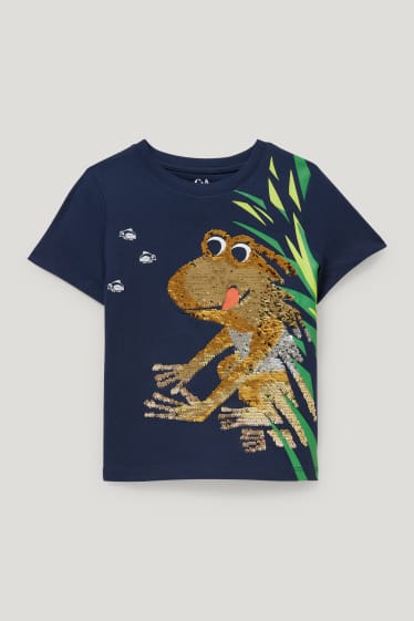 Toddler Boys - T-shirt - glanseffect - donkerblauw