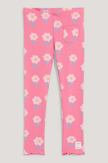 Toddler Girls - Leggings - a fiori - fucsia