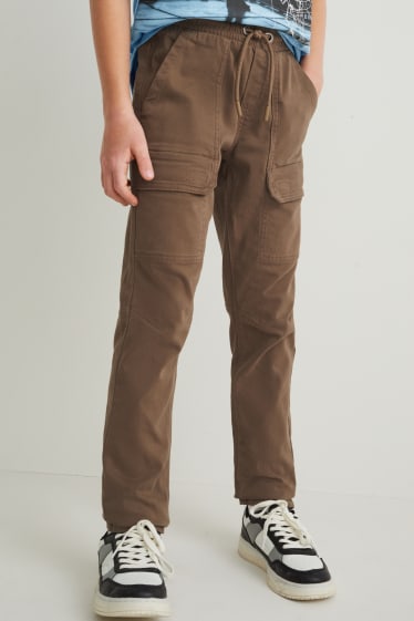 Bambini: - Pantaloni cargo - LYCRA® - kaki