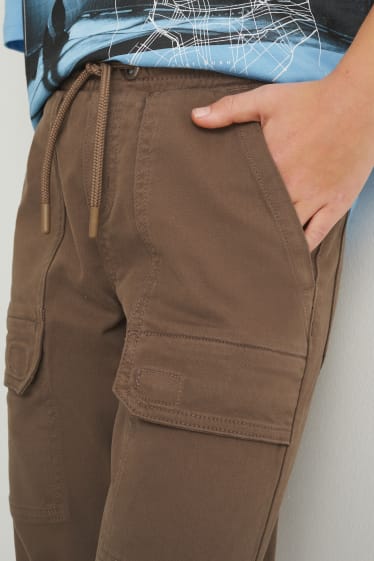 Bambini: - Pantaloni cargo - LYCRA® - kaki