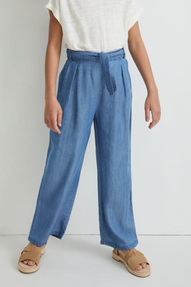 Bambine: - Jeans a gamba larga - blu