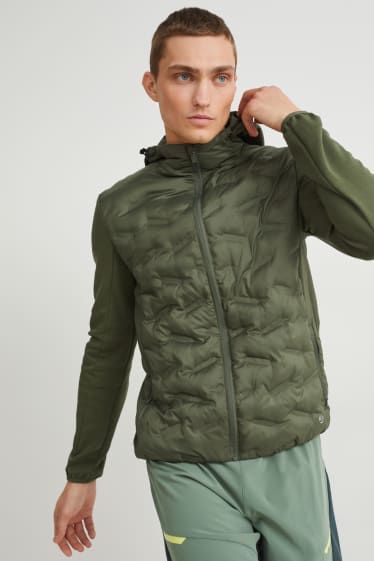 Hombre - Chaqueta funcional con capucha - reciclada - verde oscuro