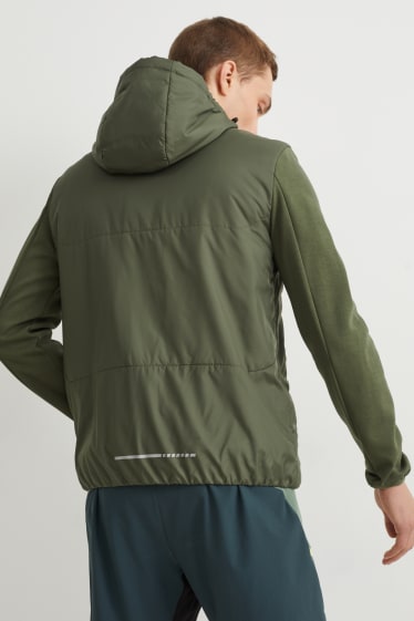 Hombre - Chaqueta funcional con capucha - reciclada - verde oscuro