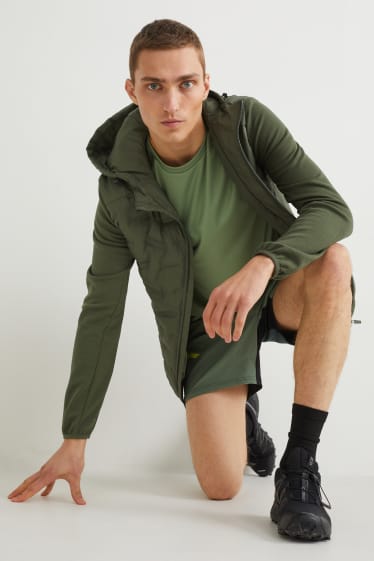 Hombre - Chaqueta funcional con capucha - reciclada - verde oscuro