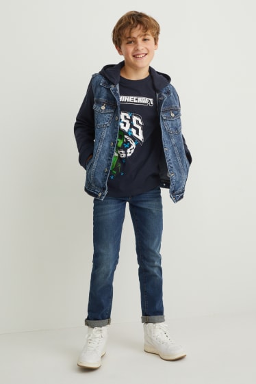 Reverskraag - Minecraft - T-shirt - donkerblauw