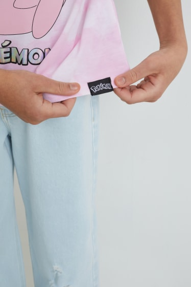 Bambine: - Pokémon - maglia a maniche corte - rosa