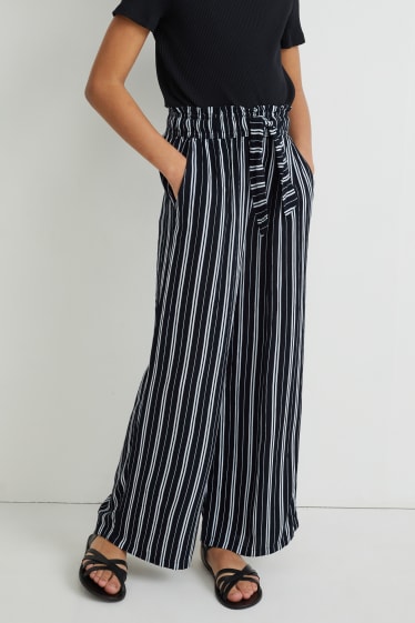 Kids Girls - Trousers - striped - black / white