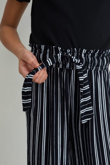 Kids Girls - Trousers - striped - black / white