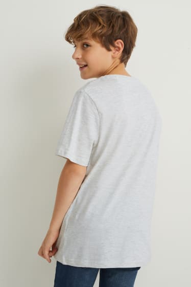 Chlapecké - Among Us - tričko s krátkým rukávem - světle šedá-žíhaná