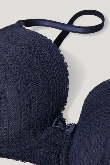 Damen - BH mit Bügel - FULL COVERAGE - wattiert - LYCRA® - dunkelblau