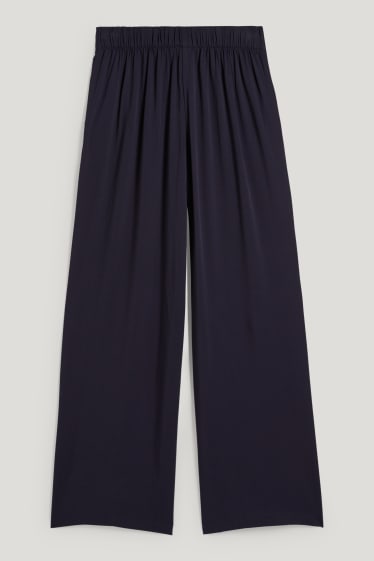 Donna - Pantaloni - vita alta - palazzo - blu scuro