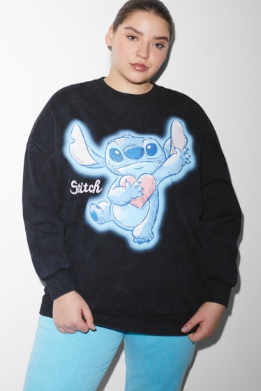 Dames XL - CLOCKHOUSE - sweatshirt - Lilo & Stitch - zwart