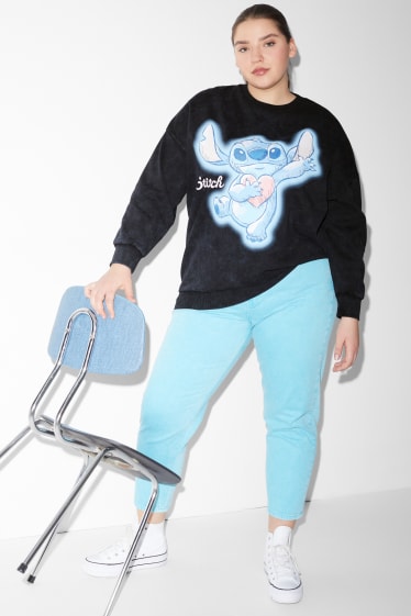 Dames XL - CLOCKHOUSE - sweatshirt - Lilo & Stitch - zwart