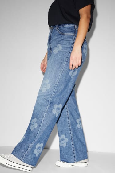 Dona XL - CLOCKHOUSE - wide leg jeans - high waist - reciclats - texà blau
