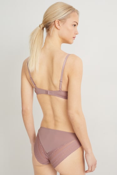 Dames - BH met beugels - FULL COVERAGE - voorgevormd - LYCRA® - donker rose