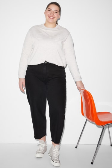 Femmes grandes tailles - CLOCKHOUSE - jean coupe droite - high waist - noir