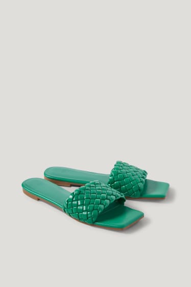 Damen - Sandaletten - Lederimitat - grün