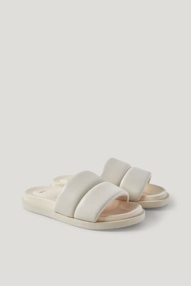 Femmes - Sandales - similicuir - beige clair