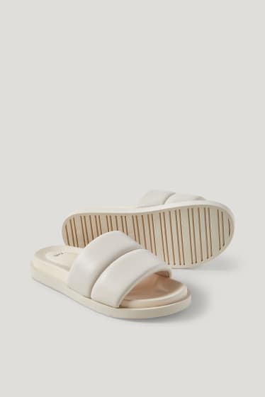 Femmes - Sandales - similicuir - beige clair