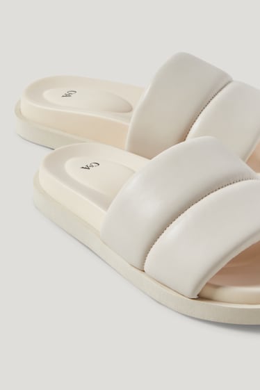 Femmes - Sandales - similicuir - beige clair