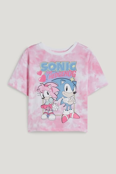 Bambine: - Sonic - maglia a maniche corte - bianco / rosa