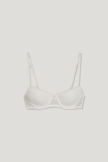 Femmes - Soutien-gorge avec armatures - DEMI - ampliforme - blanc crème