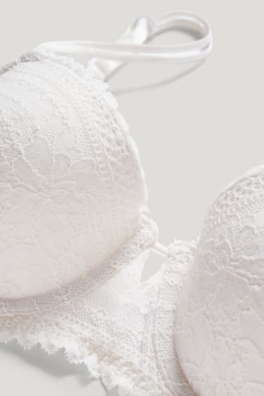 Femmes - Soutien-gorge avec armatures - DEMI - ampliforme - blanc crème