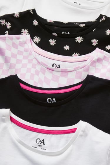 Niñas - Pack de 5 - camisetas de manga corta - blanco