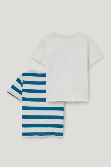 Toddler Boys - Multipack 2er - Traktor und Dino - Kurzarmshirt - weiß