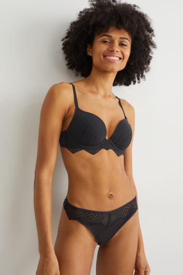 Damen - String - schwarz