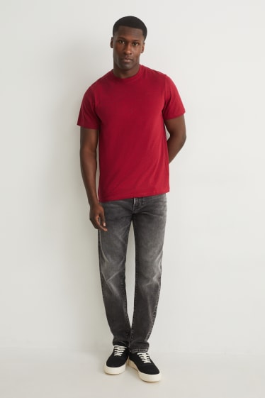 Heren - T-shirt - rood-mix