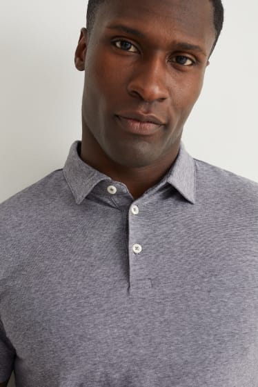 Heren - Poloshirt - Flex - biokatoen - grijs-mix