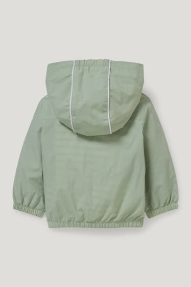 Miminka chlapci - Bunda s kapucí pro miminka - světle zelená