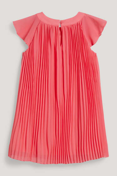 Niñas - Vestido plisado - fucsia