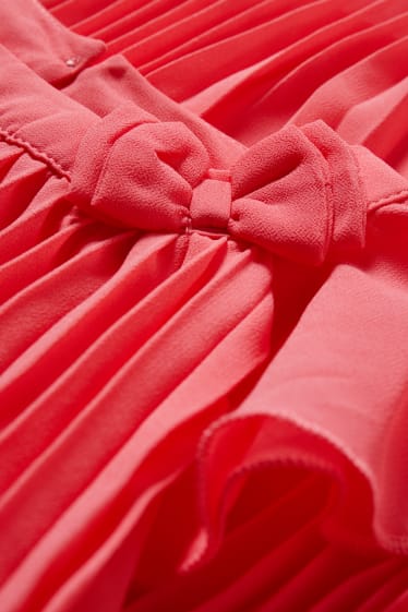 Niñas - Vestido plisado - fucsia