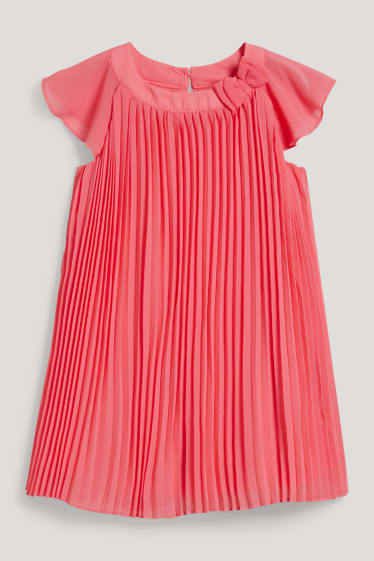 Niñas - Vestido plisado - fucsia