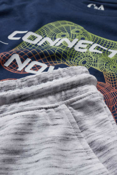 Kids Boys - Extended Sizes - Set - Kurzarmshirt und Sweatshorts - dunkelblau