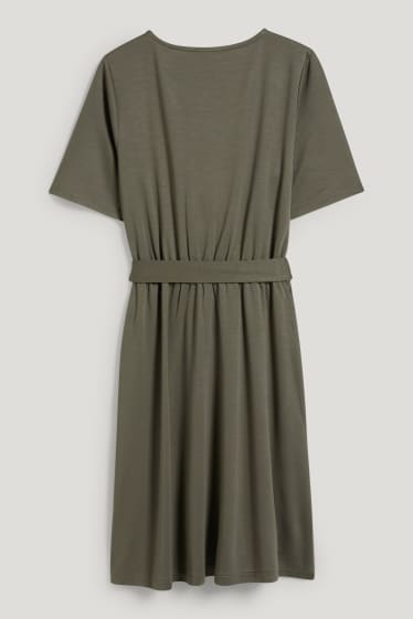 Damen - Wickelkleid - grün